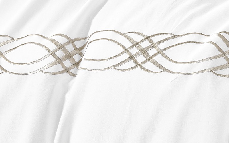 Grace Cotton Embroidered Duvet Cover Set Without Filling 6 PCS - King White & D.Beige