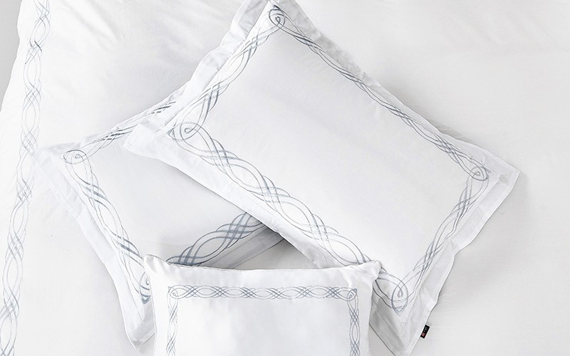 Grace Cotton Embroidered Duvet Cover Set Without Filling 6 PCS - King White & Silver
