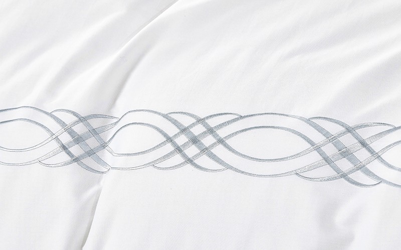 Grace Cotton Embroidered Duvet Cover Set Without Filling 6 PCS - King White & Silver