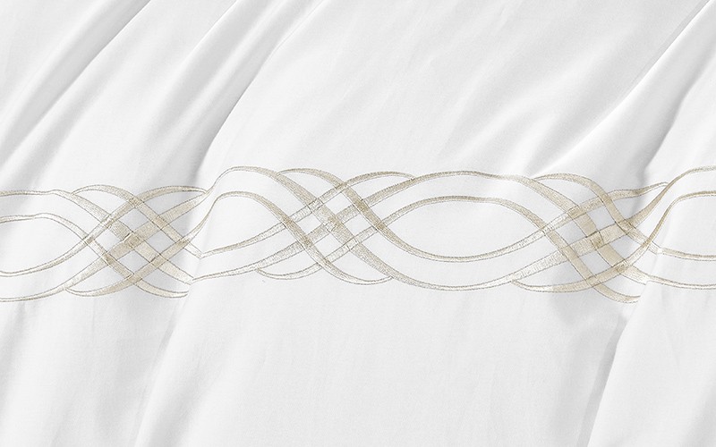 Grace Cotton Embroidered Duvet Cover Set Without Filling 6 PCS - King White & L.Brown
