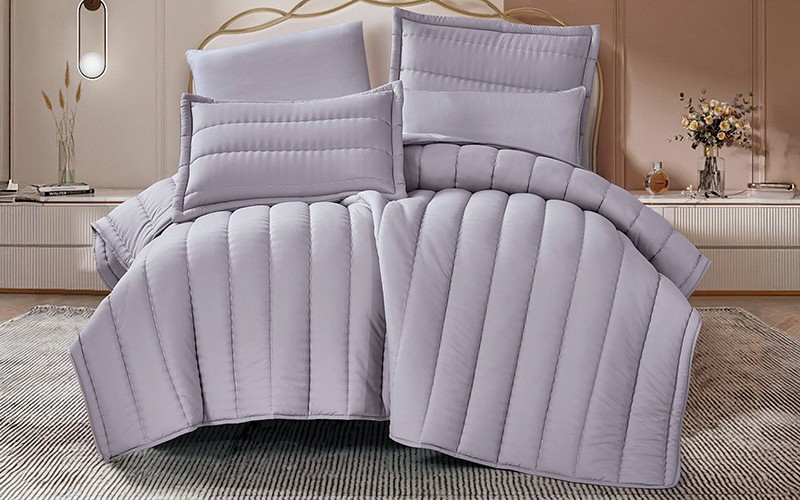 Martin Comforter Bedding Set 6 PCS - King L.Grey
