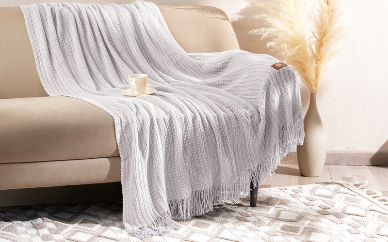 AL Saad Home Knit Blanket - Single L.Grey