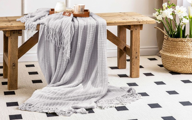 AL Saad Home Knit Blanket - Single L.Grey
