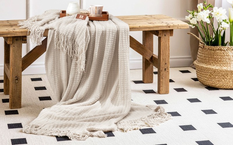 AL Saad Home Knit Blanket - Single L.Beige