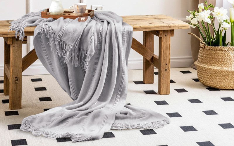 AL Saad Home Knit Blanket - Single Grey