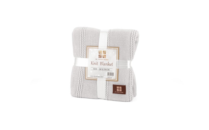 AL Saad Home Knit Blanket - Single L.Grey