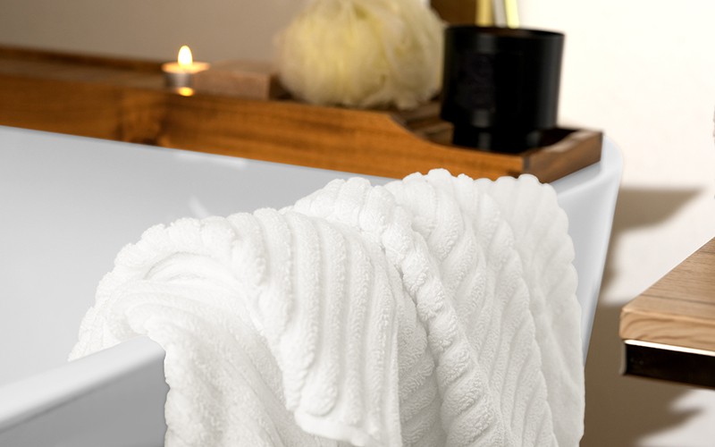 Al Saad Home Cotton Hotel Stripe Towel ( 50 X 80 ) - Off White