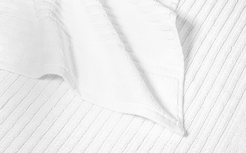 Al Saad Home Cotton Hotel Stripe Towel ( 90 X 160 ) - White