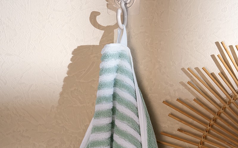 Al Saad Home Cotton Stripe Towel Set 3 PCS - White & Green