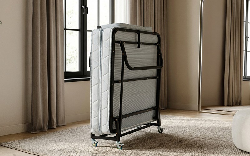 Al Saad Home Folding Bed With Cotton Mattress - White