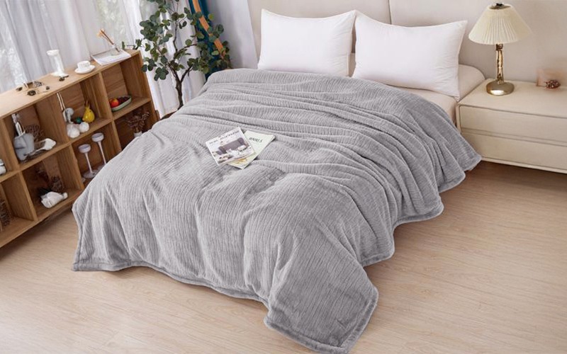 Hoor Fur Blanket 2 Ply - Single Grey