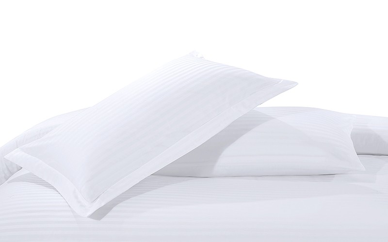 Royal Cotton Stripe Comforter Bedding Set 6 PCS - Queen White