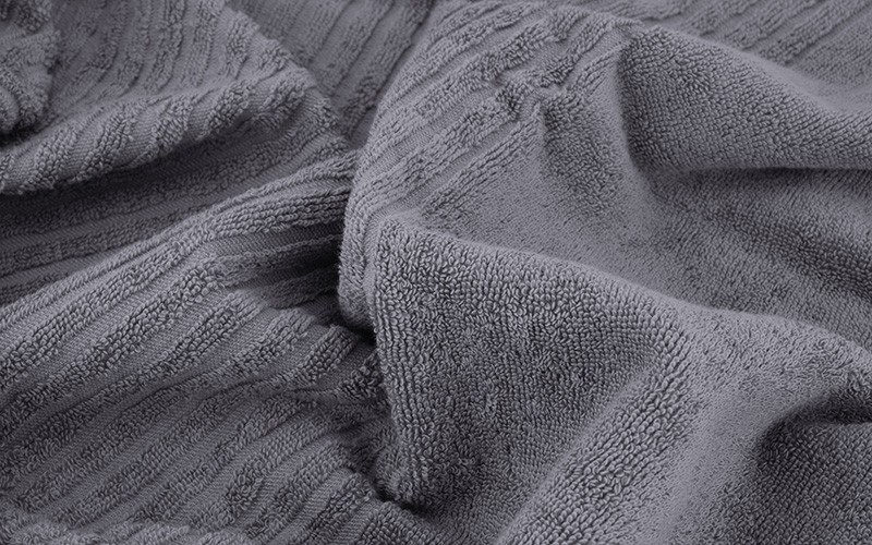 Al Saad Home Promotion Cotton Stripe Towel ( 50 x 100 ) - Grey 