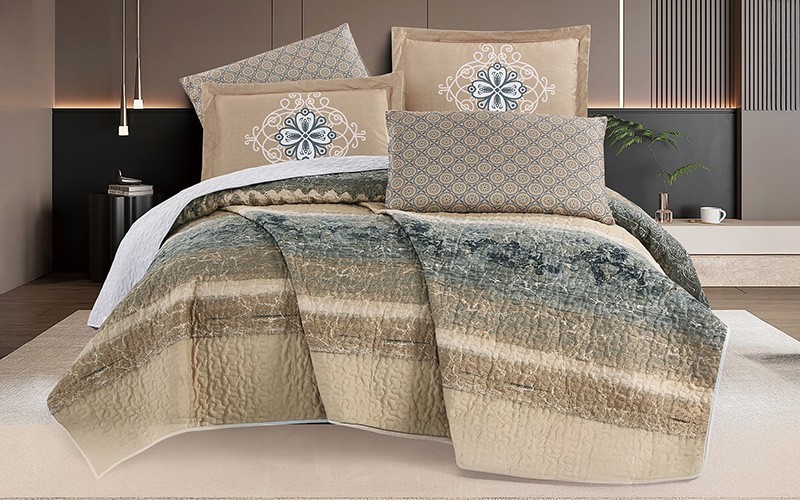 Monica Printed BedSpread Bedding Set 6 PCS - King Multi Color
