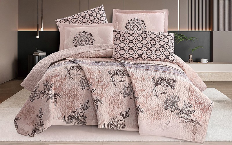 Monica Printed BedSpread Bedding Set 6 PCS - King Multi Color