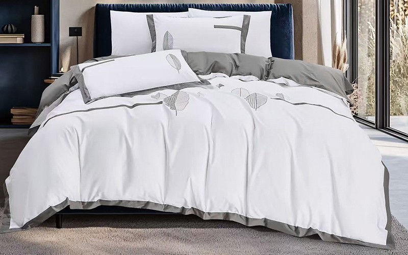 Karima Cotton Embroidered Duvet Cover Set Without Filling 6 PCS - King White