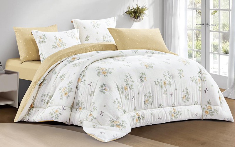 Hena Cotton Printed Comforter Bedding Set 6 PCS - Queen Multi Color