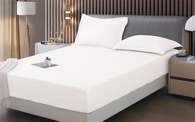 New Relax Hotel Stripe BedSheet Set 3 PCS - King Off White