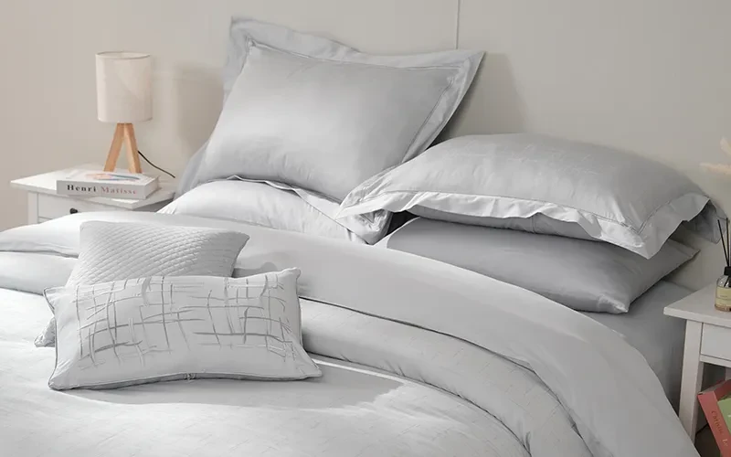 Posh Cotton Jacquard Comforter Bedding Set Box 8 PCS - King Grey