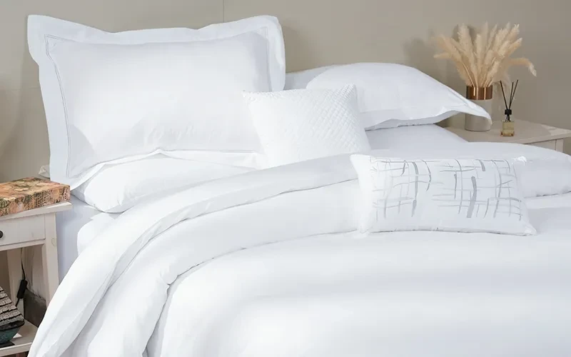 Posh Cotton Jacquard Comforter Bedding Set Box 8 PCS - King White
