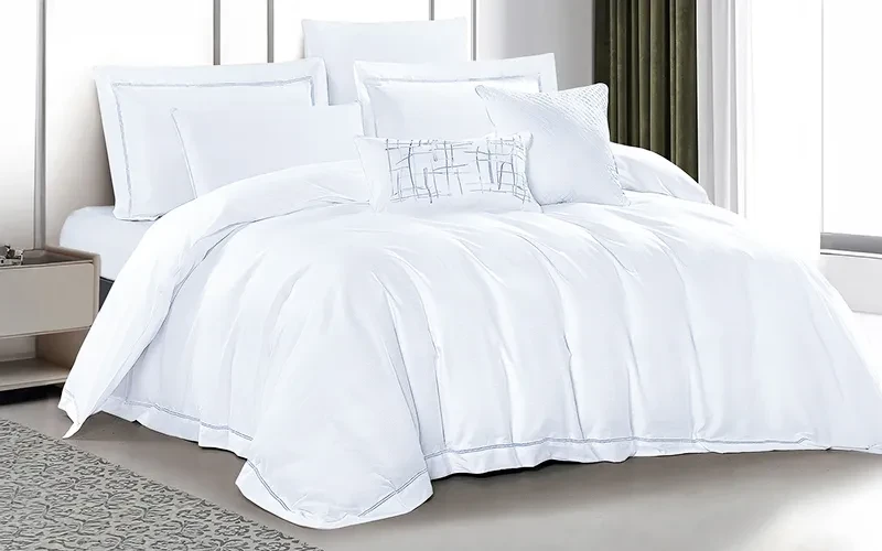 Posh Cotton Jacquard Comforter Bedding Set Box 8 PCS - King White