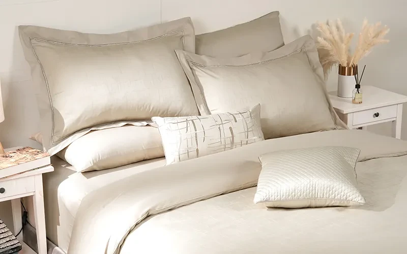 Posh Cotton Jacquard Comforter Bedding Set Box 8 PCS - King D.Beige