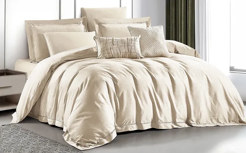 Posh Cotton Jacquard Comforter Bedding Set Box 8 PCS - King D.Beige