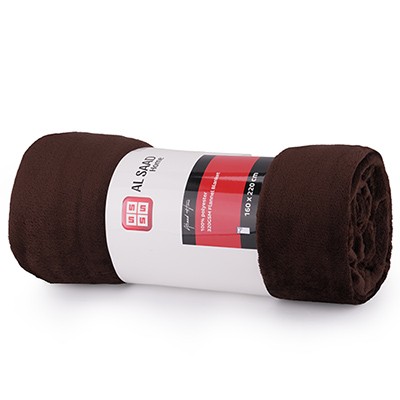 Al Saad Home Flannel Blanket 1 PC - Single Brown