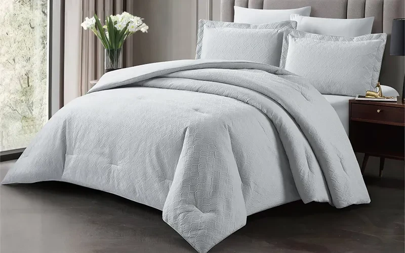 Bushra Comforter Bedding Set 6 PCS - King L.Grey