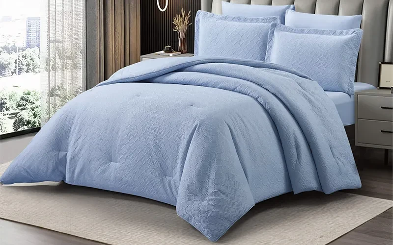 Bushra Comforter Bedding Set 4 PCS - Single Sky Blue