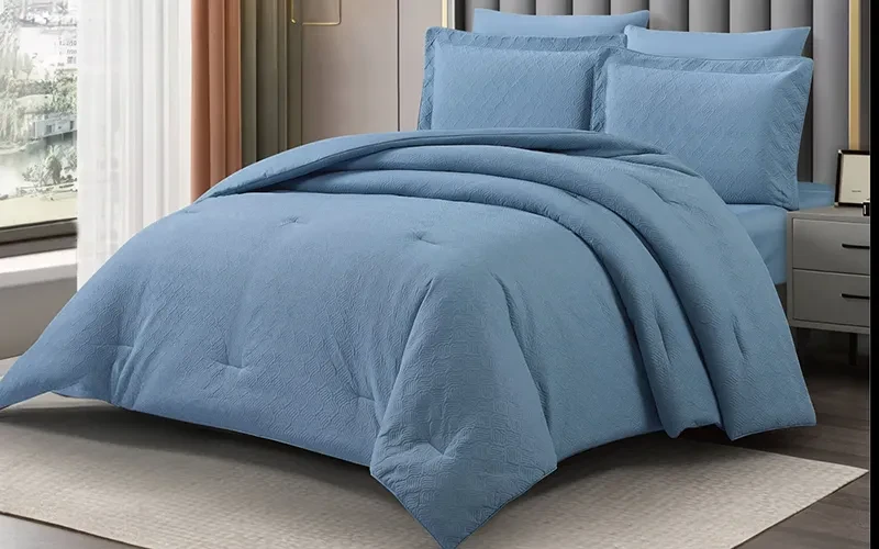 Bushra Comforter Bedding Set 4 PCS - Single Blue