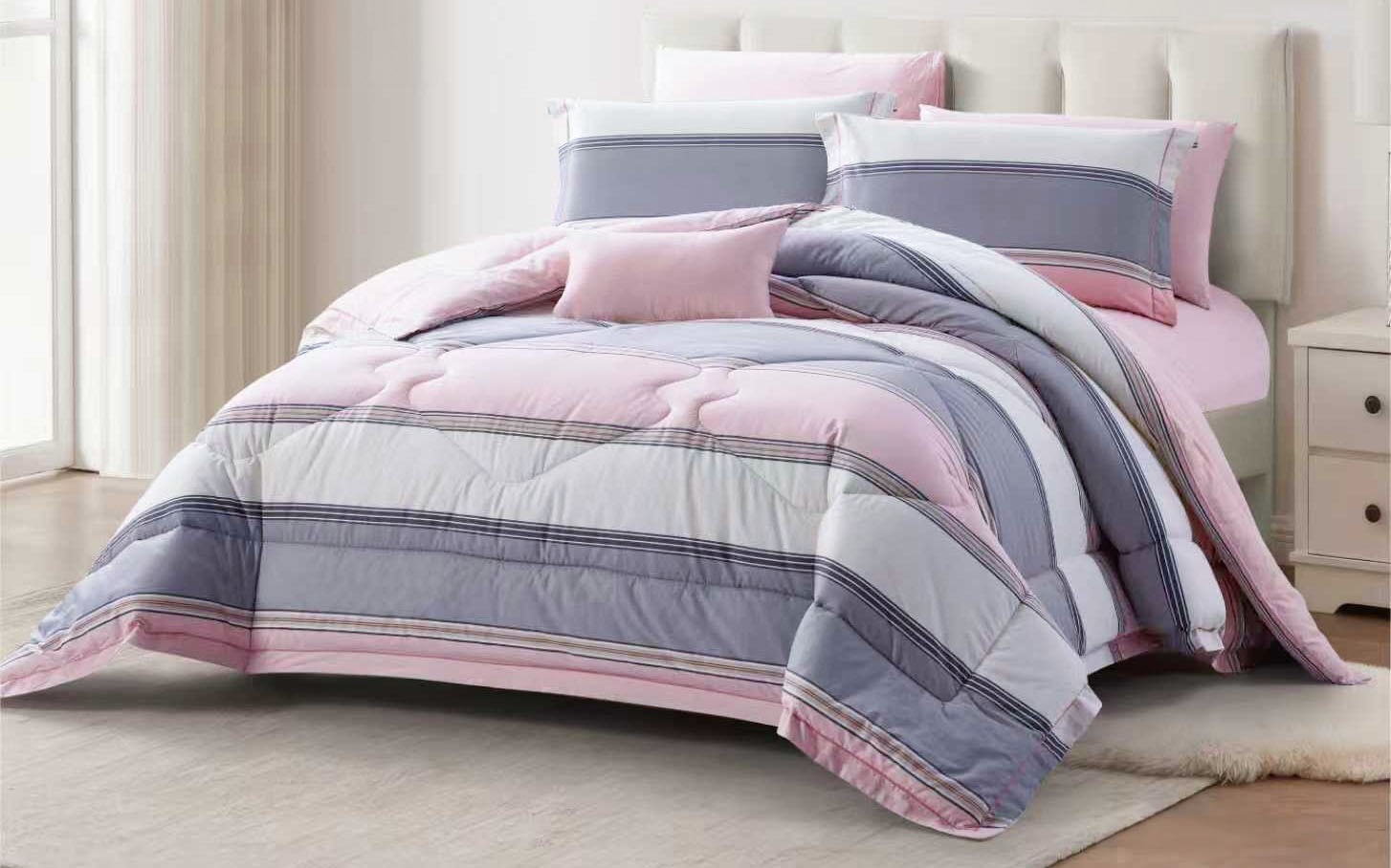 Clara Cotton Printed Comforter Bedding Set 7 PCS - King Multi Color