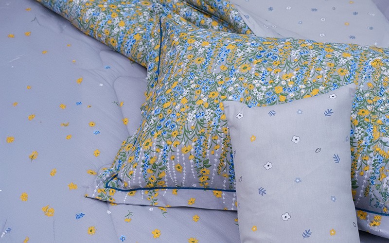 Clara Cotton Printed Comforter Bedding Set 6 PCS - Queen Multi Color
