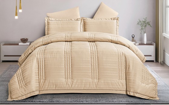 Royal Cotton Package  ( Cotton Mattress Topper -  Cotton Stripe Comforter - 2 Hotel  Cotton Pillows - Air Freshener ) - ( 180 X 200 )