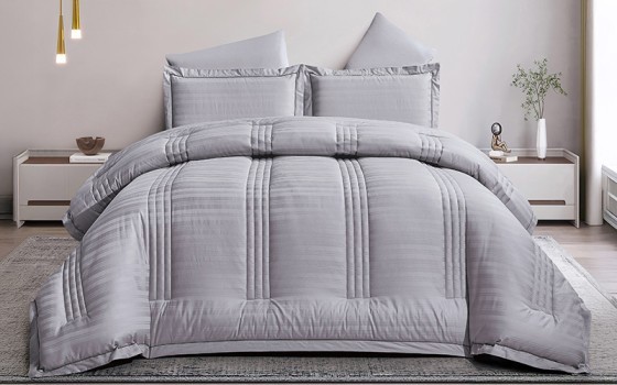 Royal Cotton Package  ( Cotton Mattress Topper -  Cotton Stripe Comforter - 2 Hotel  Cotton Pillows - Air Freshener ) - ( 160 X 200 )