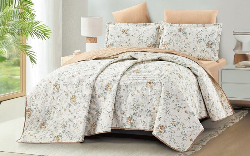 Hena Printed Cotton BedSpread Bedding Set 6 Pcs - King Multi Color