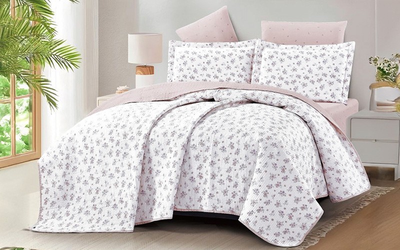 Hena Printed Cotton BedSpread Bedding Set 6 Pcs - King Multi Color