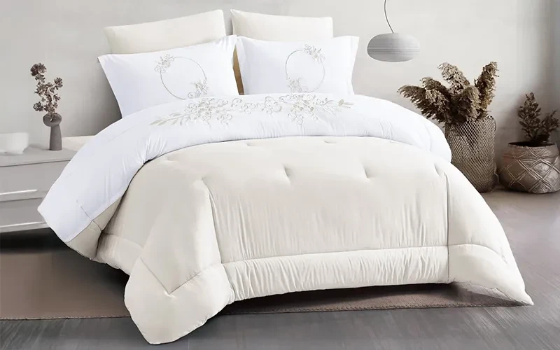 Perla Embroidered Comforter Bedding Set 6 PCS - King Cream