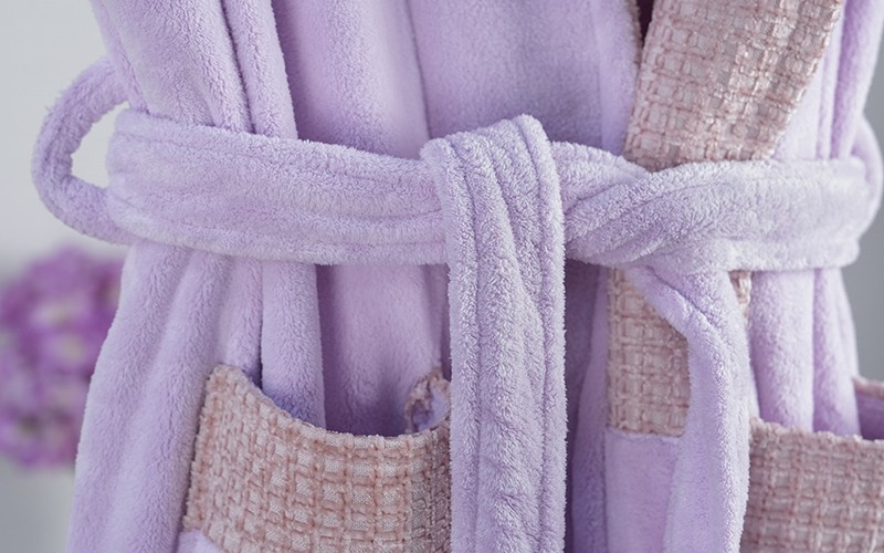 Armada Coral Fleece Unisex Waffle Bathrobe 1 PC ( XL ) - Purple