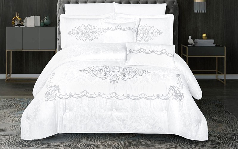 Al Saad Home Dream Package ( Luxury Nordic Mattress -  Embroidered Jacquard Wedding Box Set  - Mattress Protector - 4 Hotel Pillows - Air Freshener ) - ( 200 X 200 )