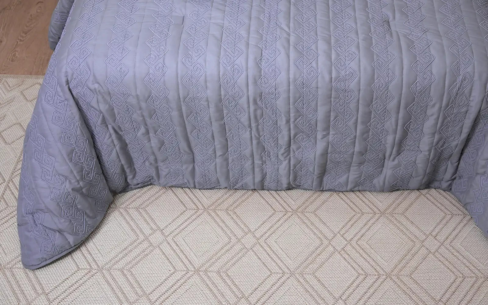 Cruiser Embroidered Comforter Bedding Set 6 PCS - Queen Grey