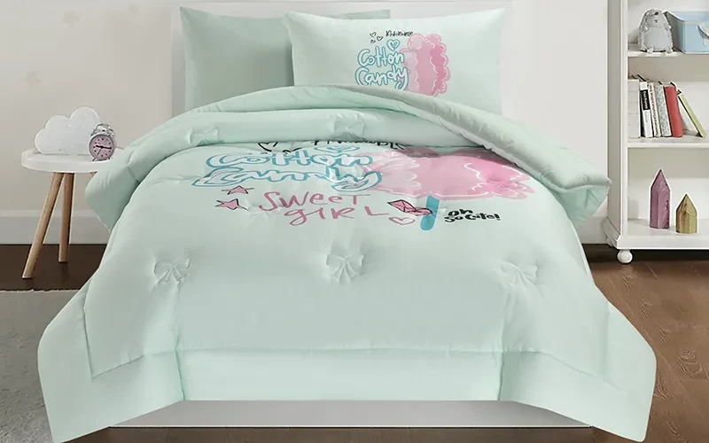 Cannon Kids Cotton Printed Comforter Set 4 PCS - L.Green