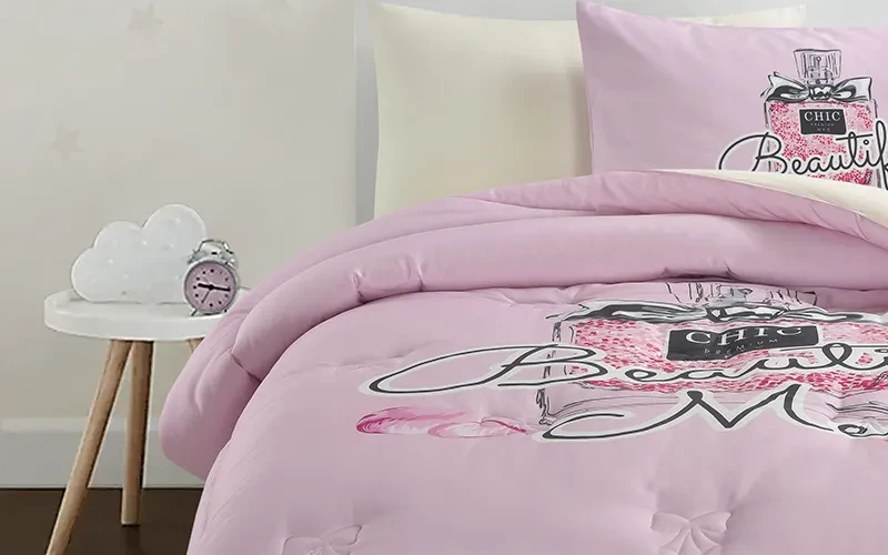 Cannon Kids Cotton Printed Comforter Set 4 PCS - L.Pink