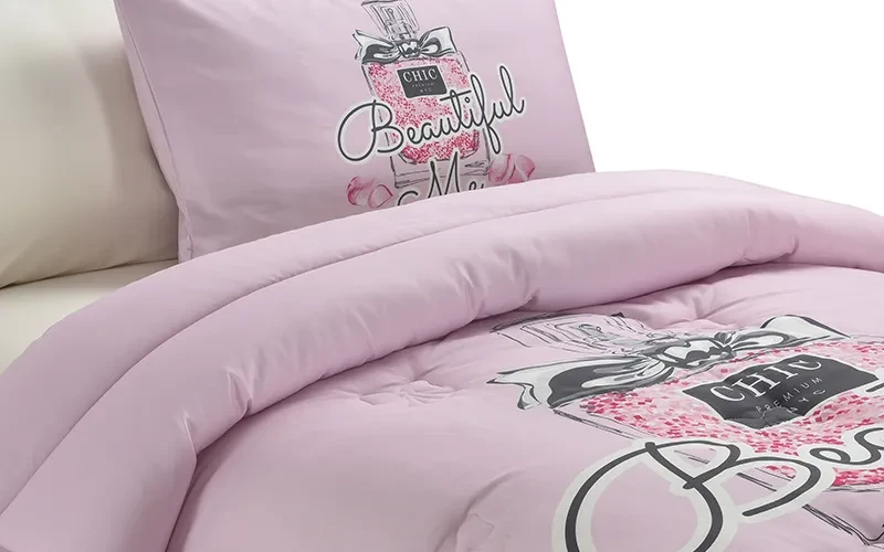 Cannon Kids Cotton Printed Comforter Set 4 PCS - L.Pink