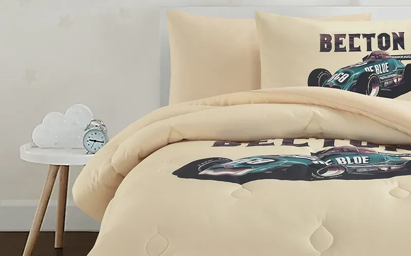 Cannon Kids Cotton Printed Comforter Set 4 PCS - Beige