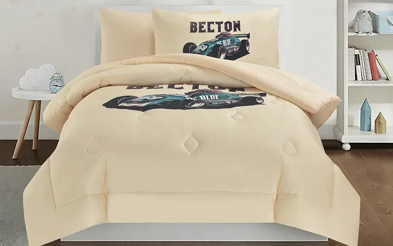 Cannon Kids Cotton Printed Comforter Set 4 PCS - Beige