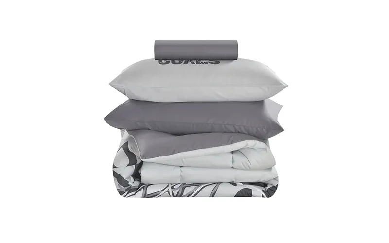 Cannon Kids Cotton Printed Comforter Set 4 PCS - L.Grey