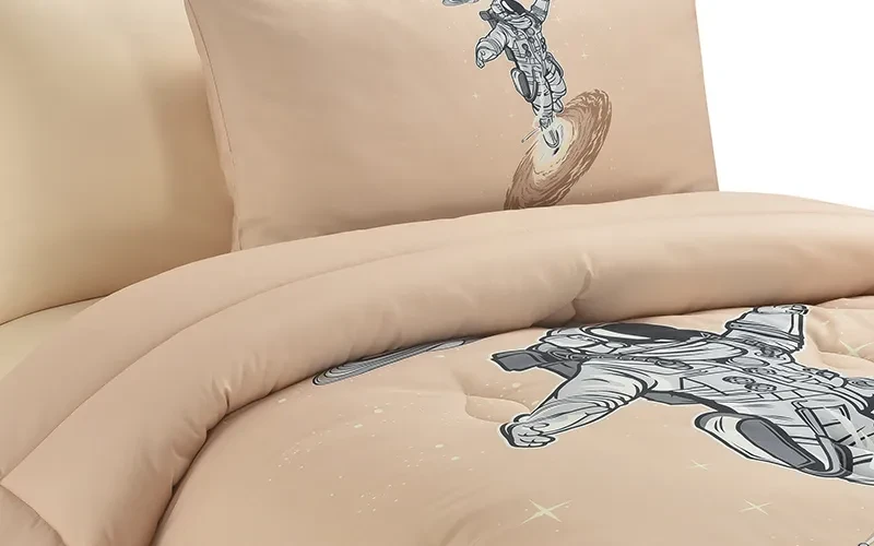 Cannon Kids Cotton Printed Comforter Set 4 PCS - L.Brown