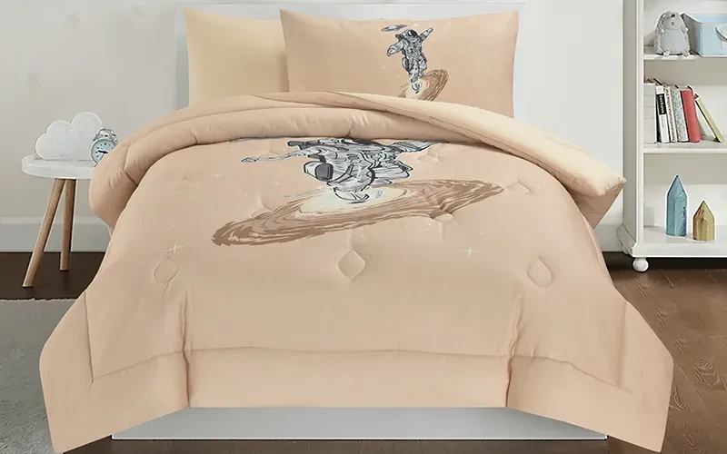 Cannon Kids Cotton Printed Comforter Set 4 PCS - L.Brown