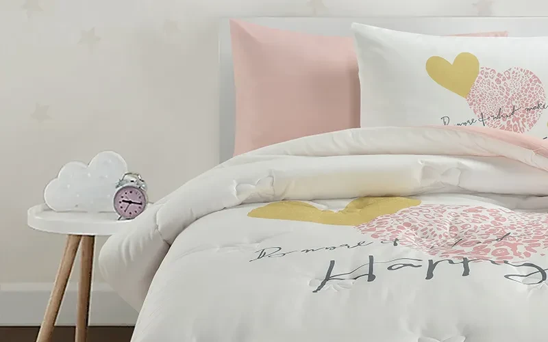 Cannon Kids Cotton Printed Comforter Set 4 PCS - White